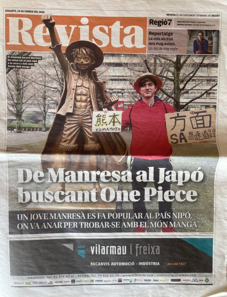 spain, manresa regió7 newspaper about my trip to japan