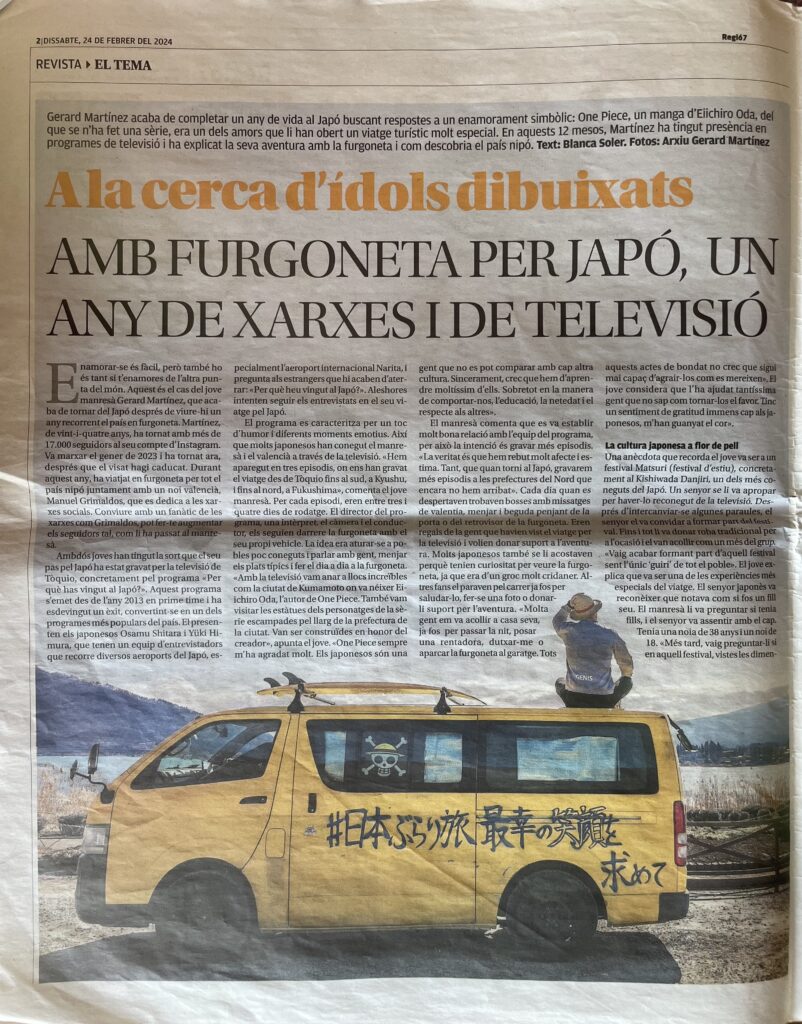 spain, manresa regió7 newspaper about my trip to japan